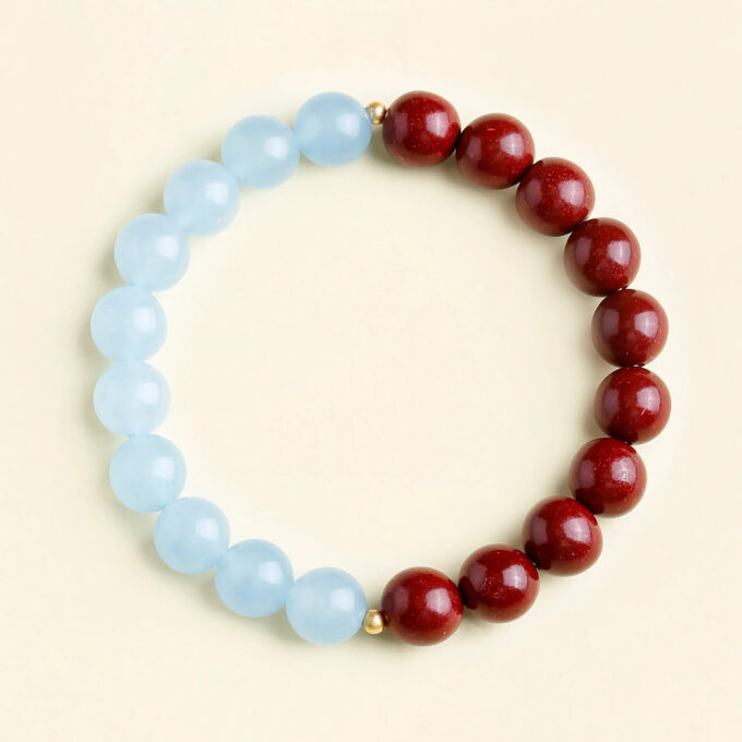 Aromatic Fire Element & Blue Crystal Bracelet Fengshui Yinyang Bracelet - 图片 6