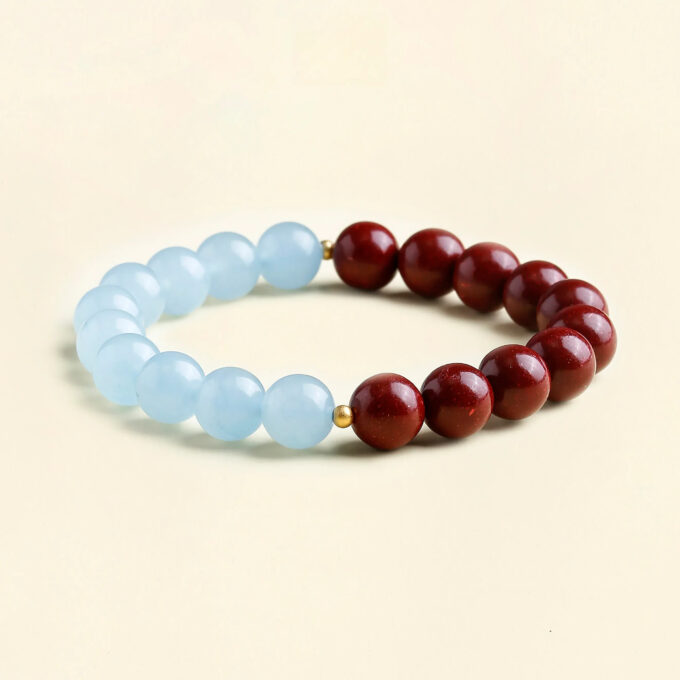 Aromatic Fire Element & Blue Crystal Bracelet Fengshui Yinyang Bracelet - 图片 5