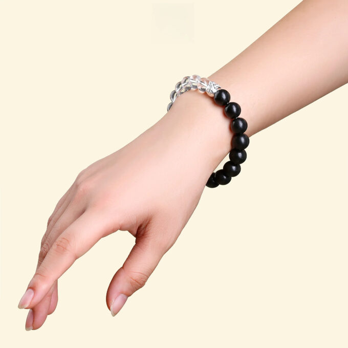 Aromatic Water Element & White Crystal Bracelet Fengshui Yinyang Bracelet - 图片 5