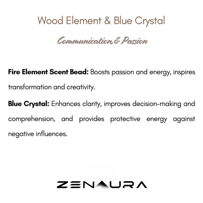 Aromatic Fire Element & Blue Crystal Bracelet Fengshui Yinyang Bracelet - 图片 7