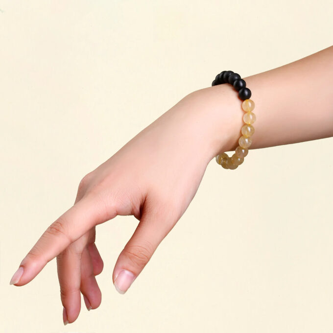 Aromatic Water Element & Citrine Bracelet Fengshui Yinyang Bracelet - 图片 3