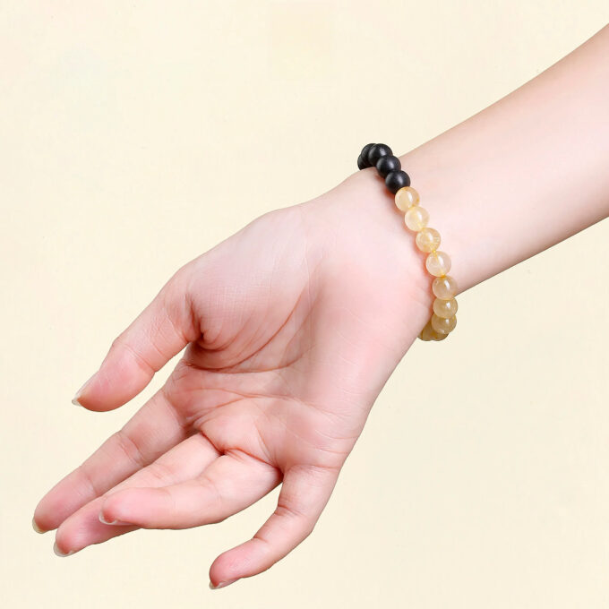 Aromatic Water Element & Citrine Bracelet Fengshui Yinyang Bracelet - 图片 4