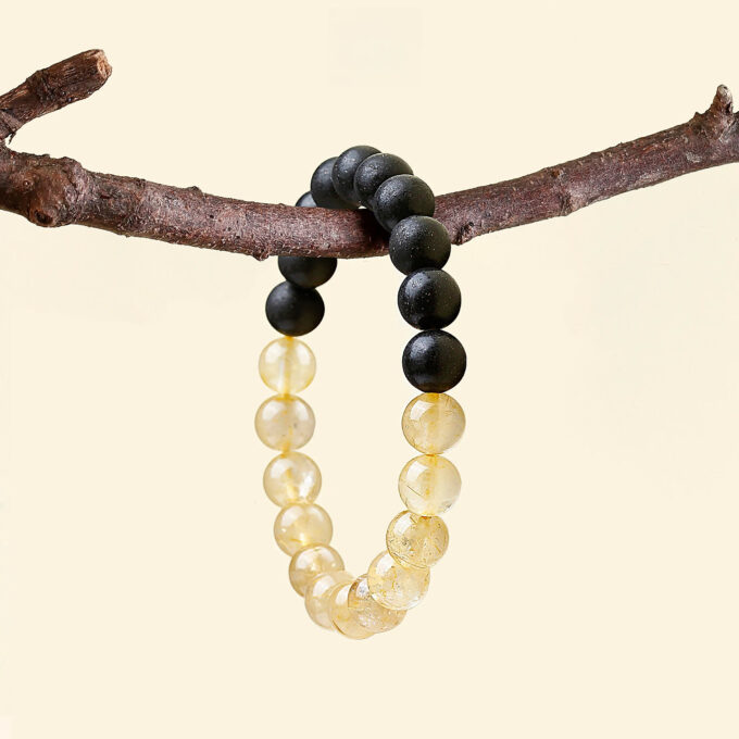 Aromatic Water Element & Citrine Bracelet Fengshui Yinyang Bracelet - 图片 5