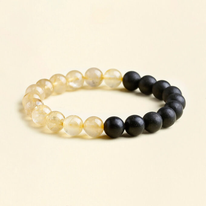 Aromatic Water Element & Citrine Bracelet Fengshui Yinyang Bracelet - 图片 6