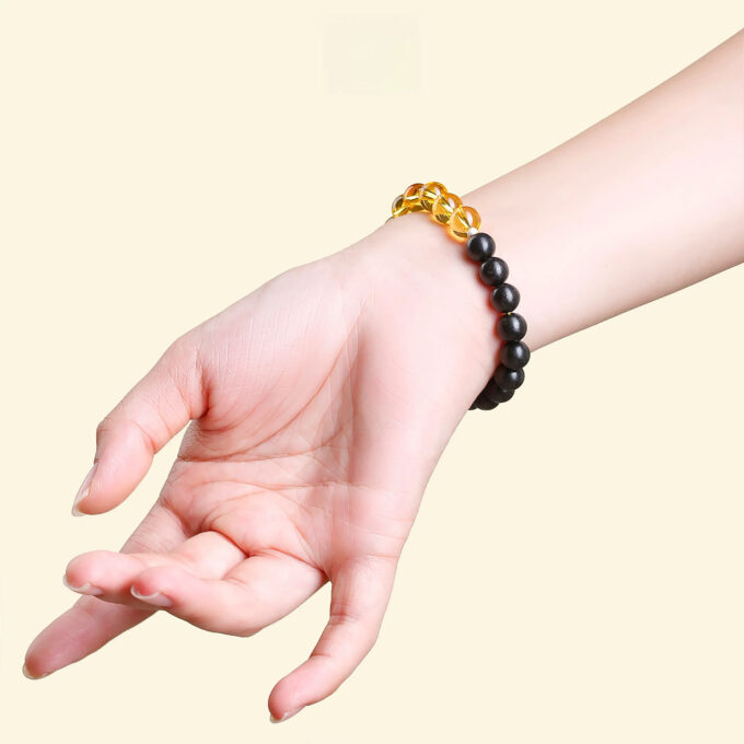 Aromatic Water Element & Citrine Bracelet Fengshui Yinyang Bracelet - 图片 7