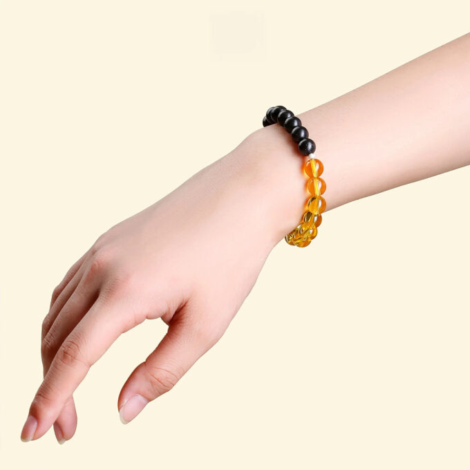 Aromatic Water Element & Citrine Bracelet Fengshui Yinyang Bracelet - 图片 8