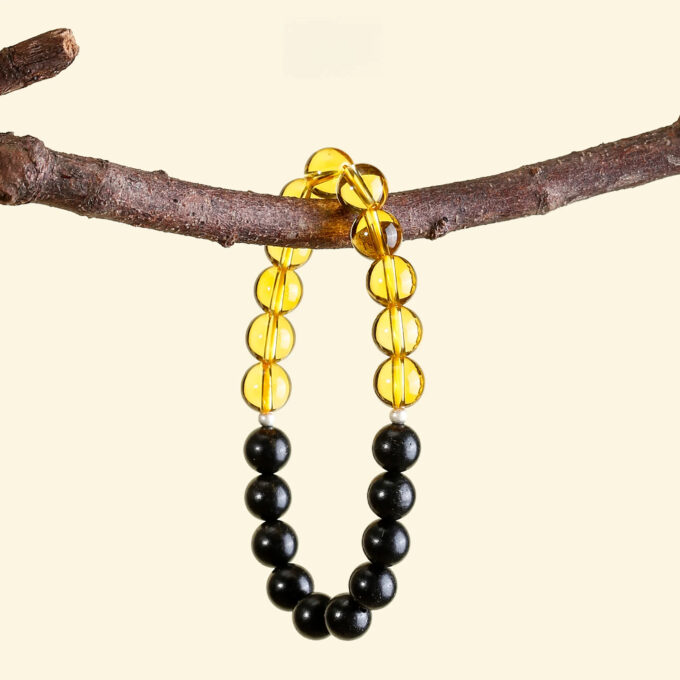 Aromatic Water Element & Citrine Bracelet Fengshui Yinyang Bracelet - 图片 9