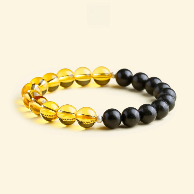 Aromatic Water Element & Citrine Bracelet Fengshui Yinyang Bracelet - 图片 10