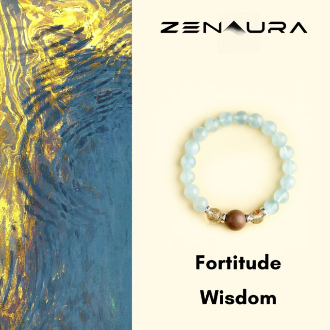 Aromatic Single Metal Element & Blue Crystal Bracelet Fengshui Bracelet